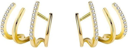 Retro Stud S925 Silver Needle Stud Earrings Niche Temperament Earrings Trendy Light Luxury Fashion Female Retro Exquisite Earrings Gold 1 Pair Multicolor / One Size