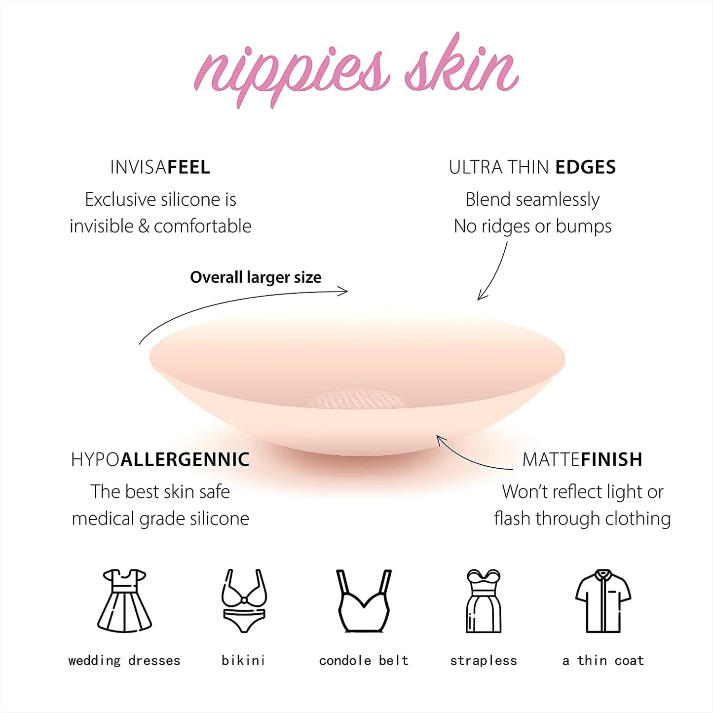 Reusable Silicon Nipple Cover - 4 Pairs, Thin Self-Adhesive Breast Covers, Pasty Bra Pad, Invisible Pasties No Show Bra for Women (Shape: 4Pcs Rounds + 4Pcs Flowers)