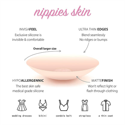 Reusable Silicon Nipple Cover - 4 Pairs, Thin Self-Adhesive Breast Covers, Pasty Bra Pad, Invisible Pasties No Show Bra for Women (Shape: 4Pcs Rounds + 4Pcs Flowers)