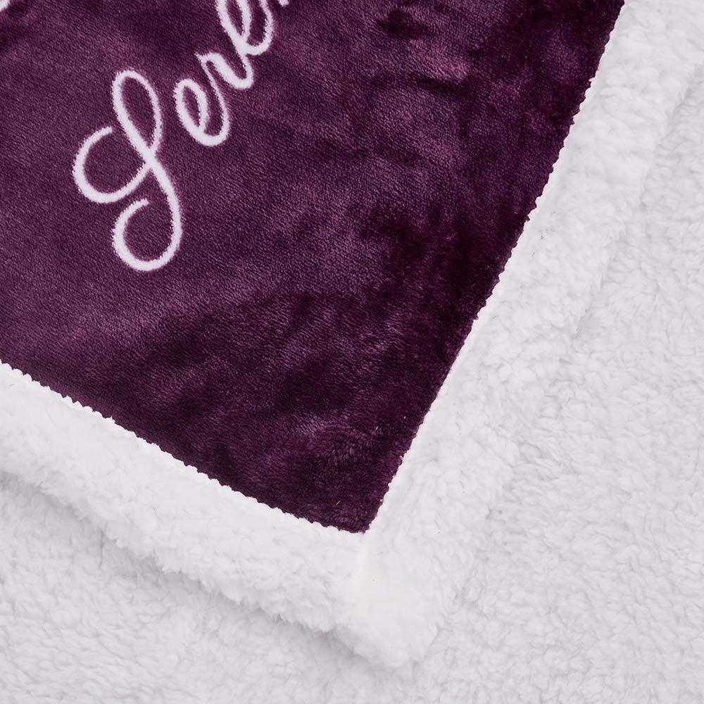 RHF Sherpa Blanket w/Words of Warm Hug, Family, Friendship, Positive Energy Healing Thoughts, Super Soft, Birthday Gifts for Women Men, Gift for Women, Womens Gifts, Mom Birthday Gifts(Throw, Violet) Arts & Entertainment > Party & Celebration > Gift Giving Rose Home Fashion   