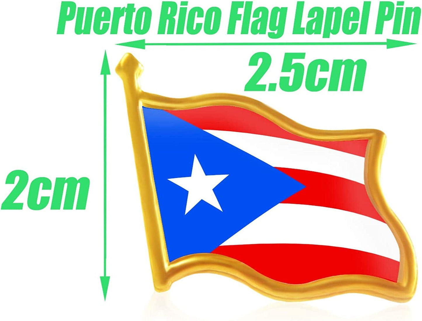 Rhungift 6Pack-Puerto Rico Flag Lapel Pins Waving New Puerto Rican Flag Pins Bulk Patriotic Pin Series Gifts
