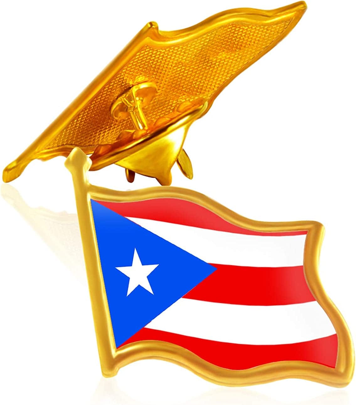 Rhungift 6Pack-Puerto Rico Flag Lapel Pins Waving New Puerto Rican Flag Pins Bulk Patriotic Pin Series Gifts