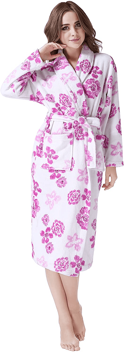Richie House Women'S Plush Soft Warm Fleece Bathrobe Robe RH1591 Apparel & Accessories > Clothing > Sleepwear & Loungewear > Robes Kylie Max   