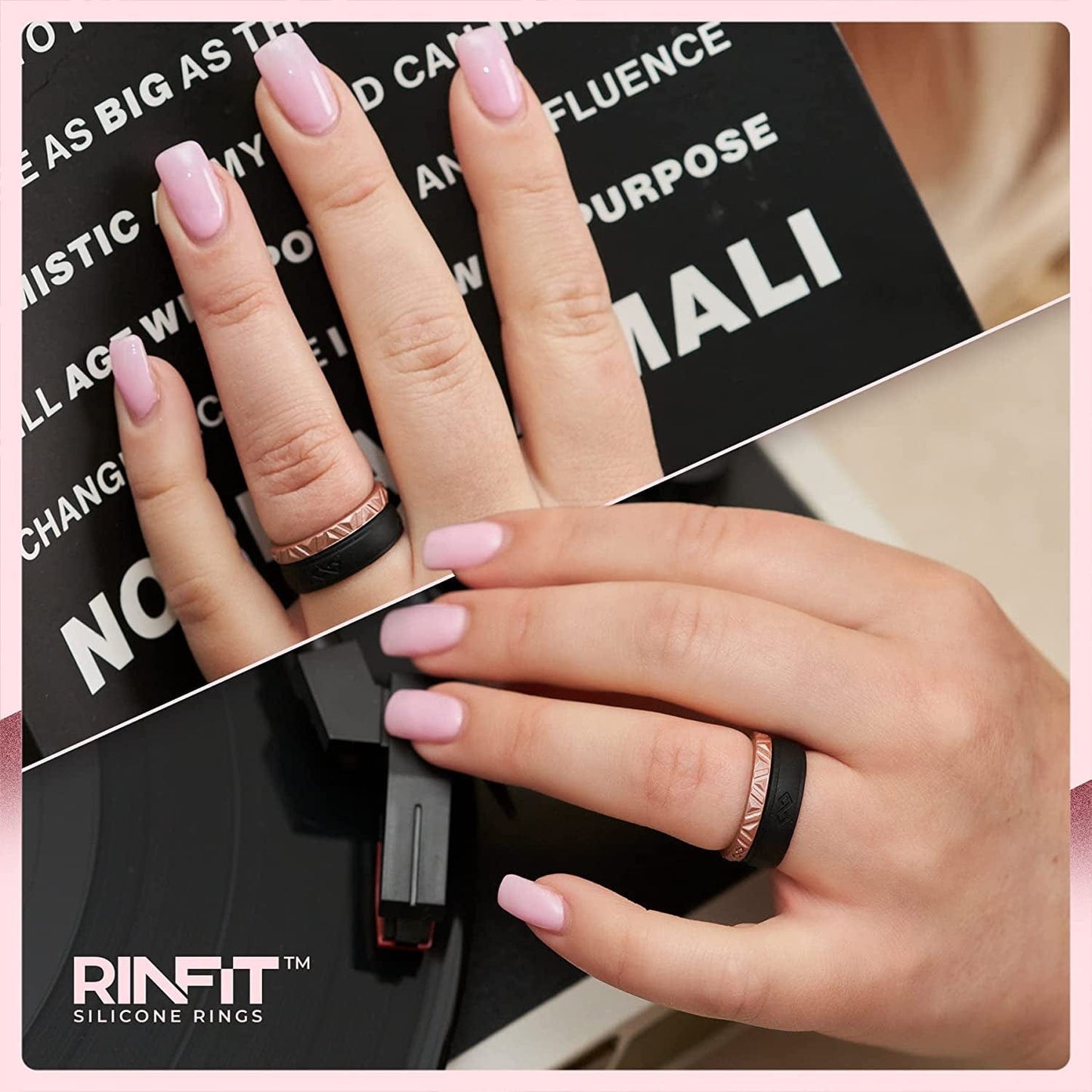 Rinfit Silicone Wedding Rings for Women - Soft, Stackable & Thin Silicone Ring Women - Rubber Wedding Bands Women- U.S. Design Patent Pending
