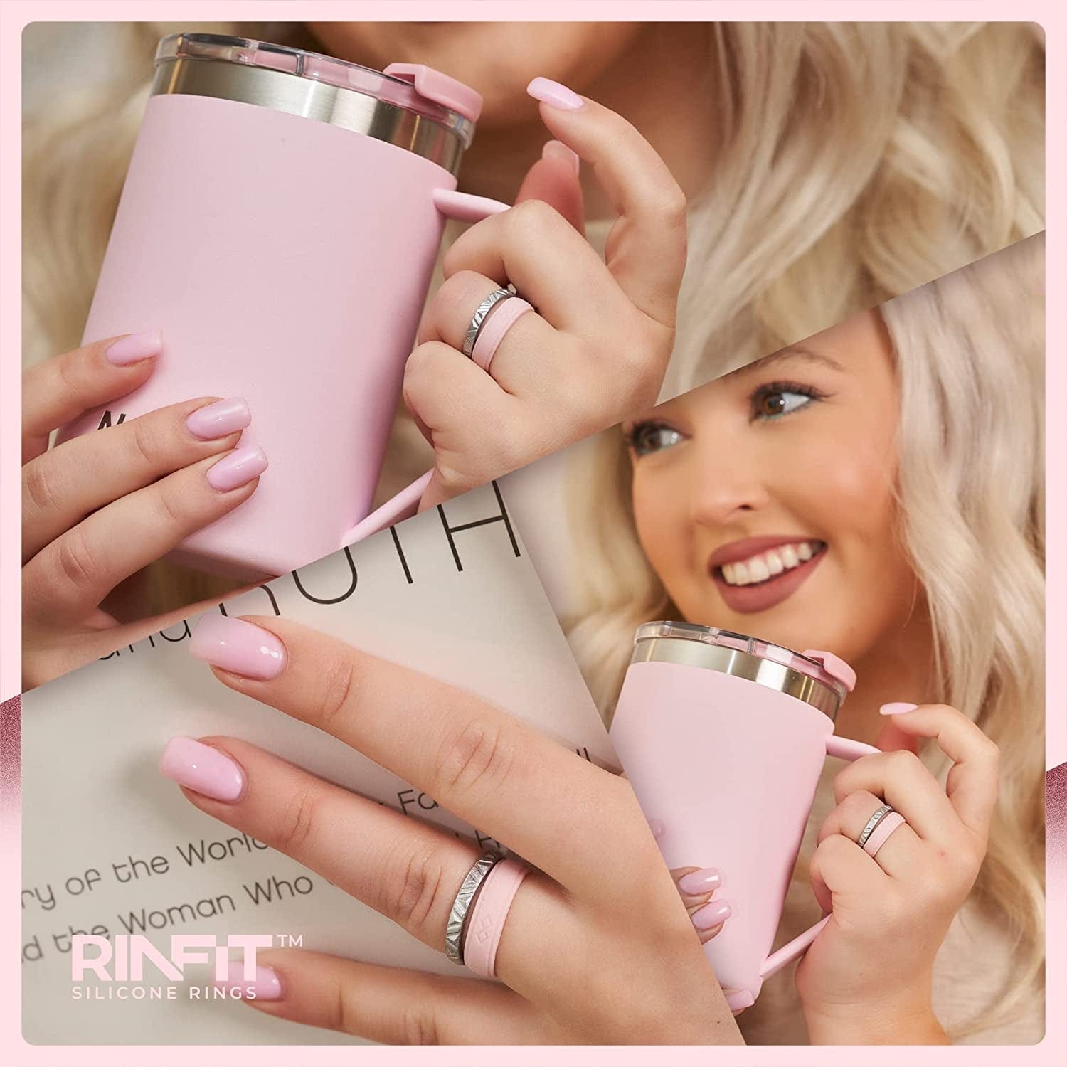 Rinfit Silicone Wedding Rings for Women - Soft, Stackable & Thin Silicone Ring Women - Rubber Wedding Bands Women- U.S. Design Patent Pending