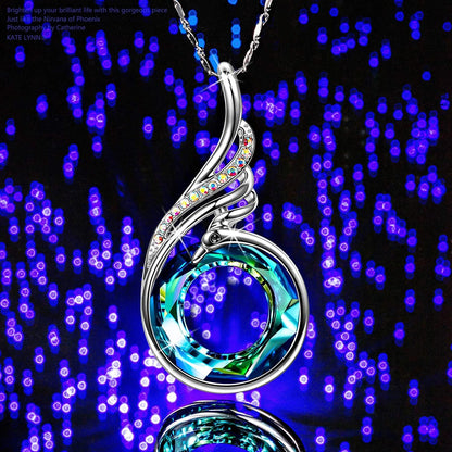 "Rise from the Ashes" Sterling Silver Phoenix Necklaces for Women, 17.8"+2.0" Necklace, Packaged with Jewelry Box, Christmas Gifts Birthday Gifts for Women, Symbol of Luck and Renewal
