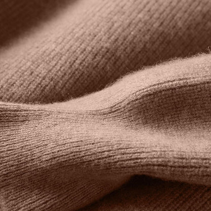 ROKIACDE Sweater Dress for Women Trendy Half High Collar Knitted Dress Casual Fall Winter Long Sleeve Elegant Midi Dress