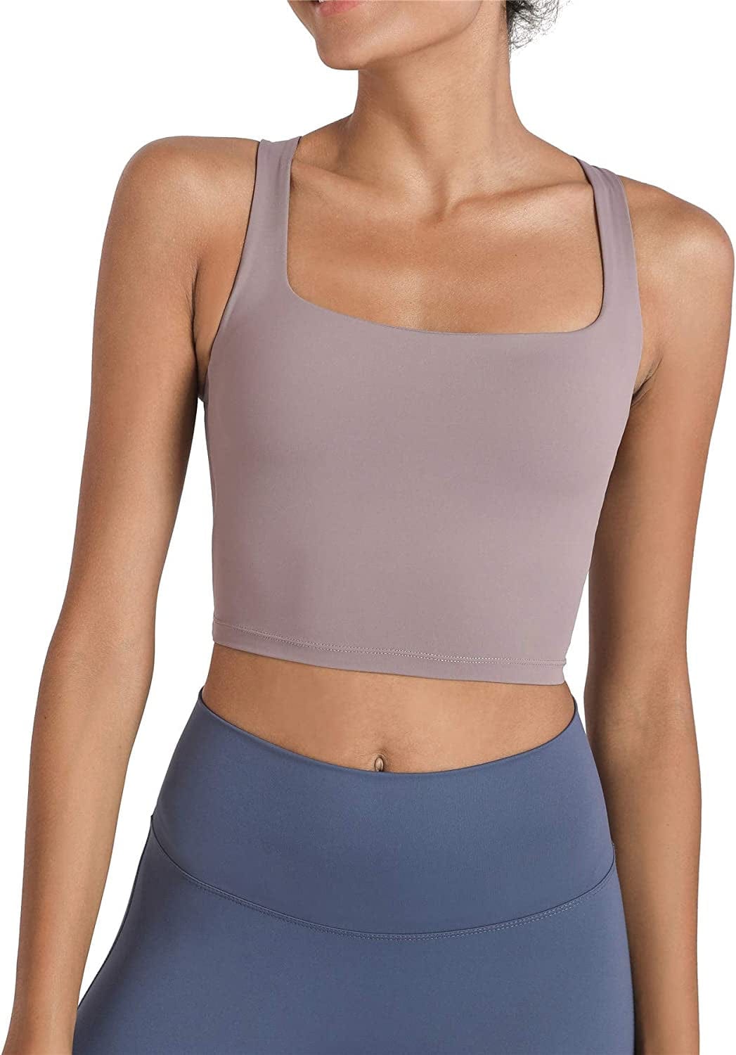 Romansong Strappy Yoga Sports Bras for Women Padded Criss-Cross Back Tank Tops