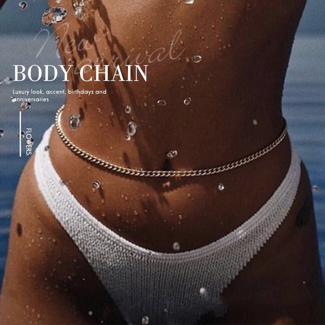 "Ronglia Sexy Waist Chain Silver Butterfly Belly Chains Layered Body Chains Rave Body Jewelry Accessories for Women and Girls" Apparel & Accessories > Jewelry > Body Jewelry Generic   