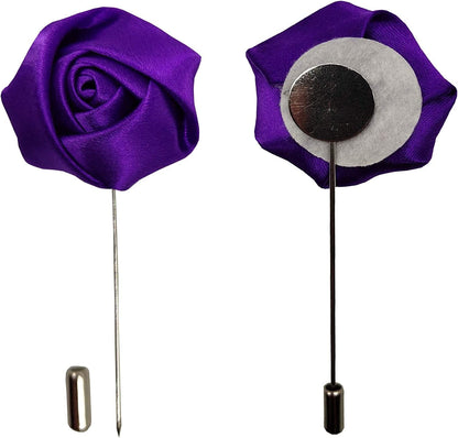 Rose Boutonniere Men'S Lapel Pins Satin Flower 12 Pack Groom Wedding Boutonniere Suit Brooch Outfit Accessories