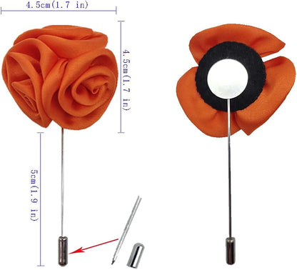 Rose Boutonnières Men'S Lapel Pins Satin Flower 10 Pack Groom Wedding Boutonniere Suit Brooch Outfit Accessories