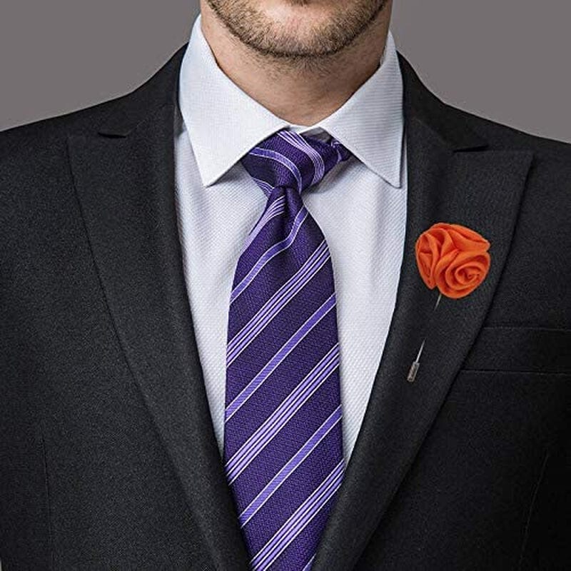 Rose Boutonnières Men'S Lapel Pins Satin Flower 10 Pack Groom Wedding Boutonniere Suit Brooch Outfit Accessories
