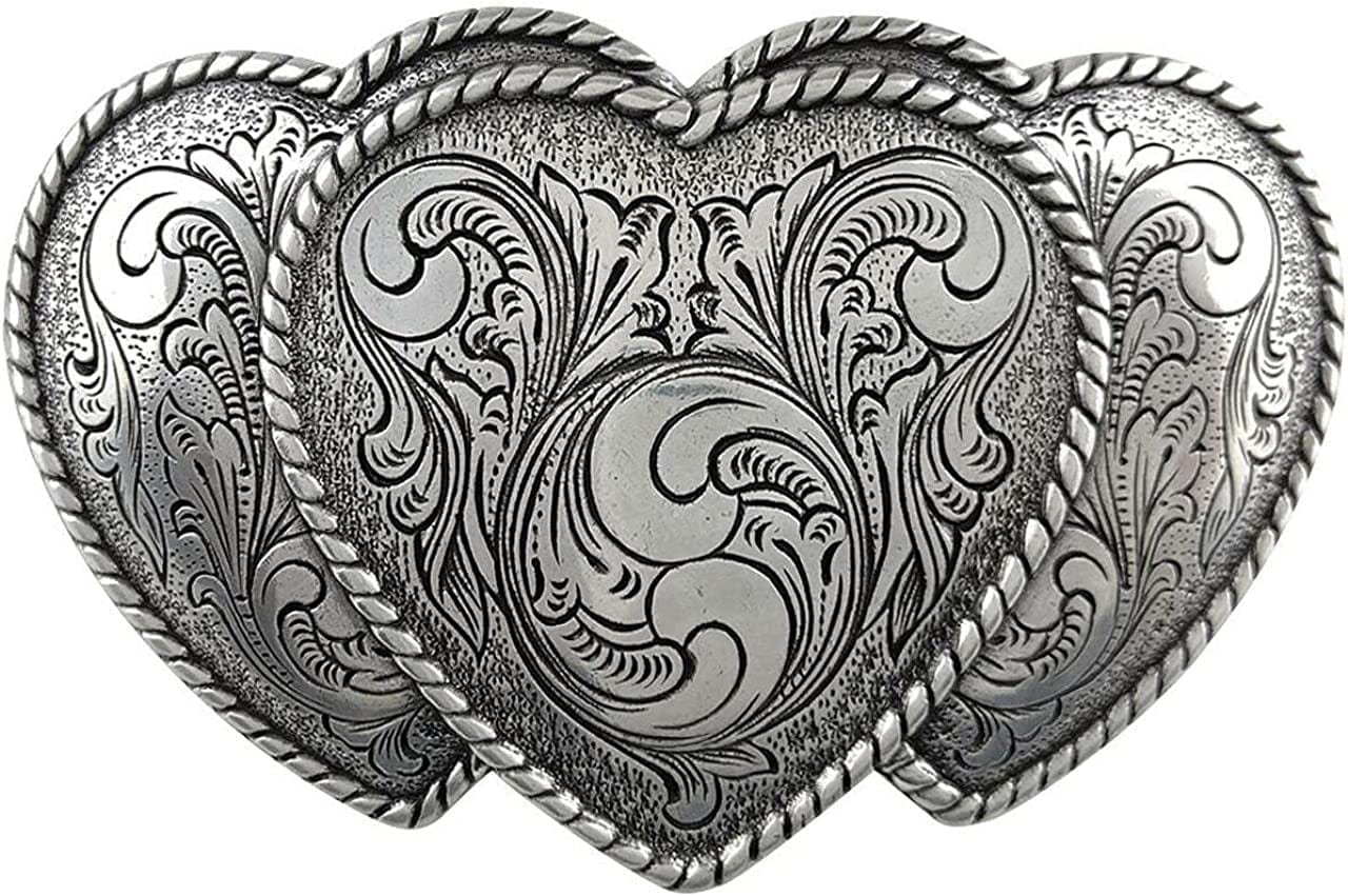 Rose Heart Flower Rhinestone Replacement Belt Buckle Fits 1-1/2"(38Mm) Belt Strap-Multi-Style Options Apparel & Accessories > Clothing Accessories > Belt Buckles Belts.com Type Buckle L - Ha0086 Antique Silver 1-1/2" 