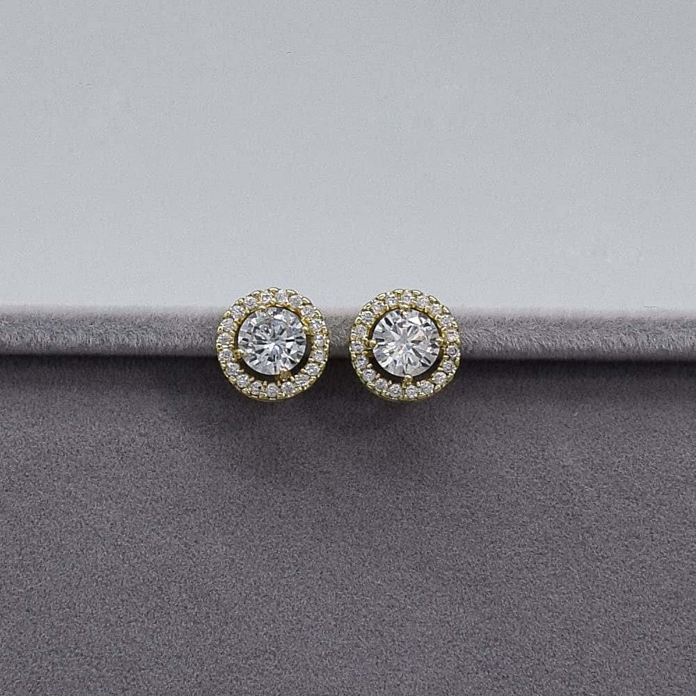 round Earrings Necklace Bracelet Jewelry Set for Women Bridal Bridesmaid Party Prom Daily