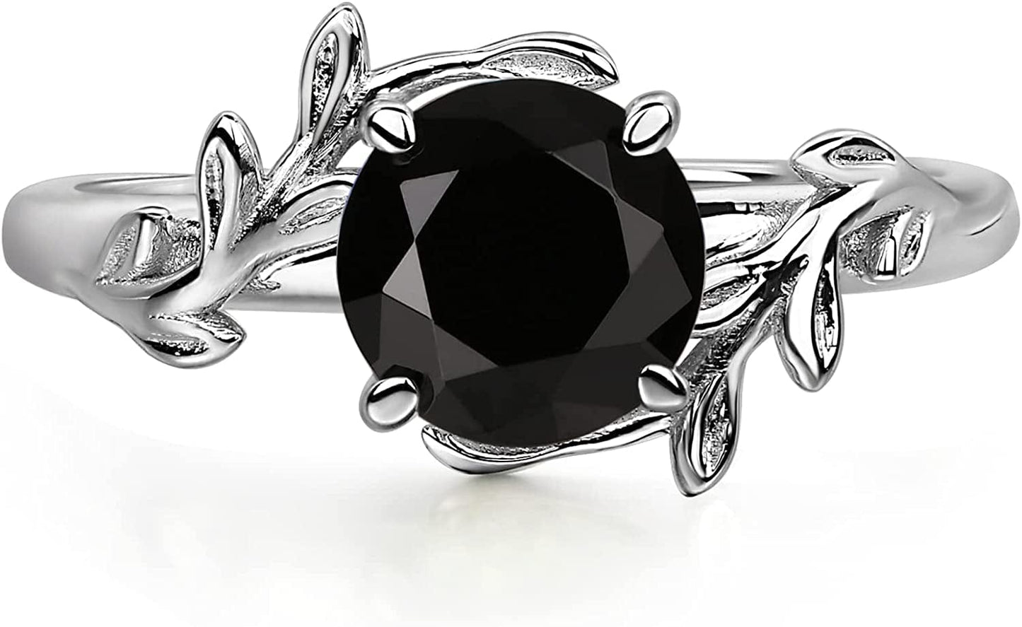 Round Shaped 7 MM Retro Gemstone Branch Statement Ring 925 Sterling Silver Birthstone Ring for Women Spinel / 5
