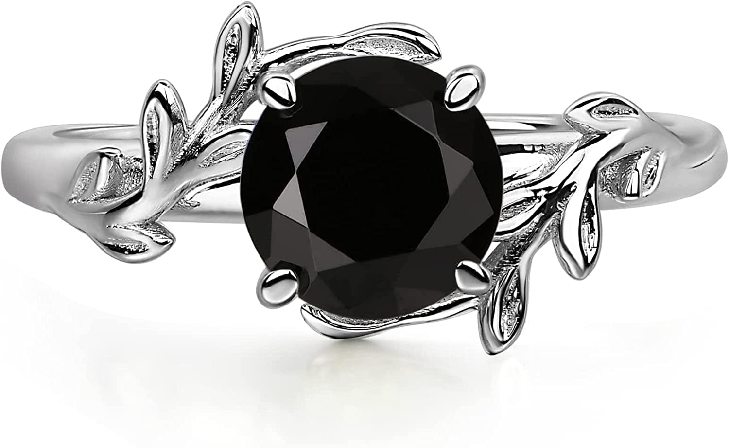 Round Shaped 7 MM Retro Gemstone Branch Statement Ring 925 Sterling Silver Birthstone Ring for Women Spinel / 5