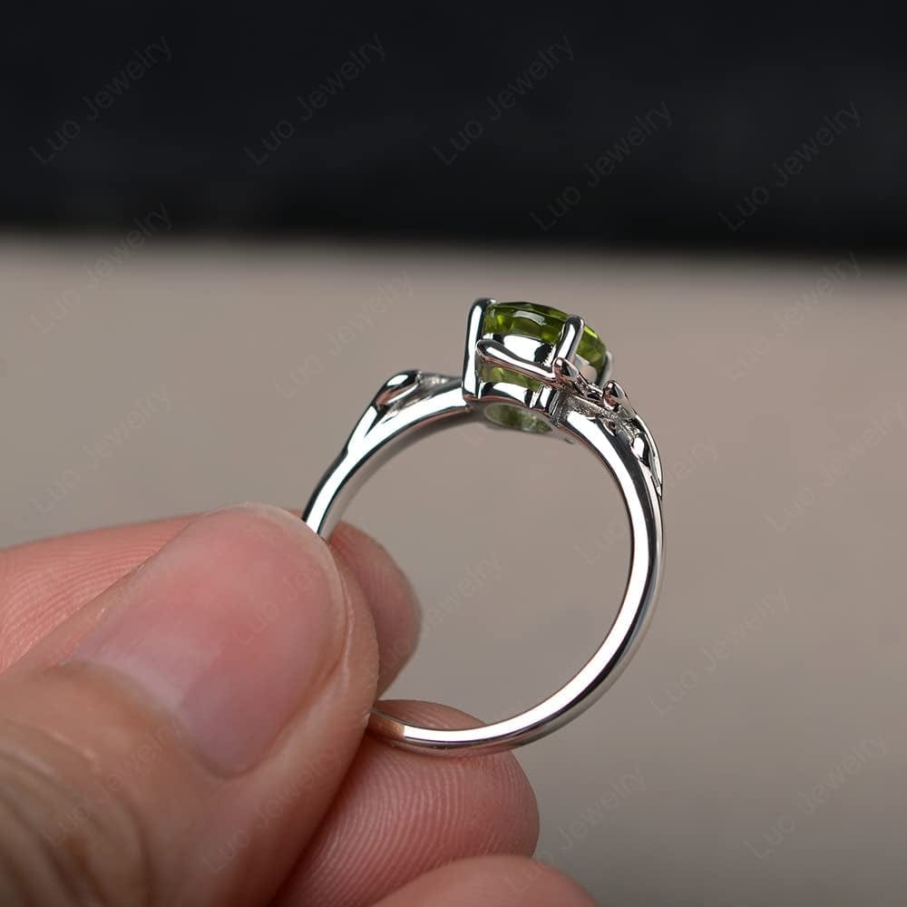 Round Shaped 7 MM Retro Gemstone Branch Statement Ring 925 Sterling Silver Birthstone Ring for Women