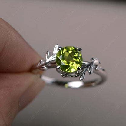 Round Shaped 7 MM Retro Gemstone Branch Statement Ring 925 Sterling Silver Birthstone Ring for Women