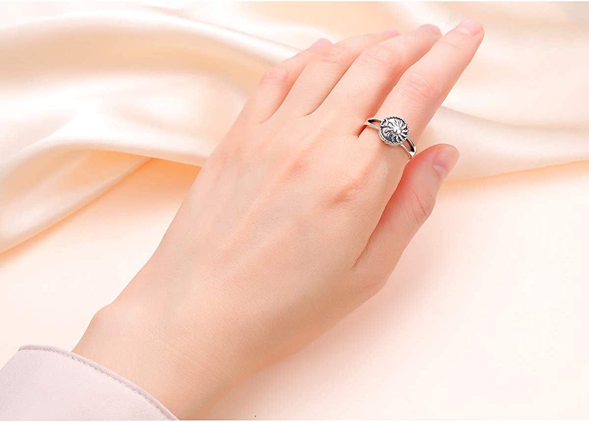 S925 Sterling Silver Always in My Heart Cremation Urn Ring for Ashes Keepsake Urn Jewelry Memorial Ring for Women