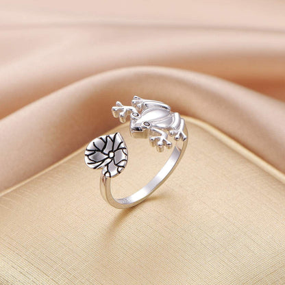 S925 Sterling Silver Frog Heart Necklace Ring Bracelet Earrings Jewelry Set for Women Girl