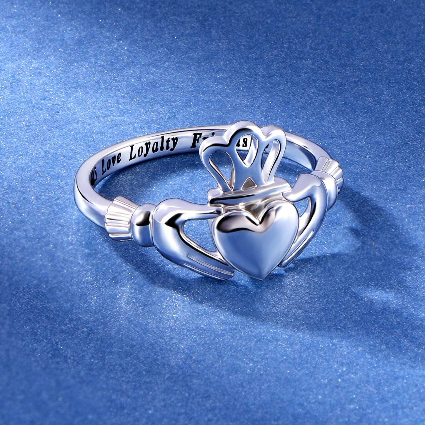 S925 Sterling Silver Love Loyalty Friendship Irish Ladies' Claddagh Ring for Women