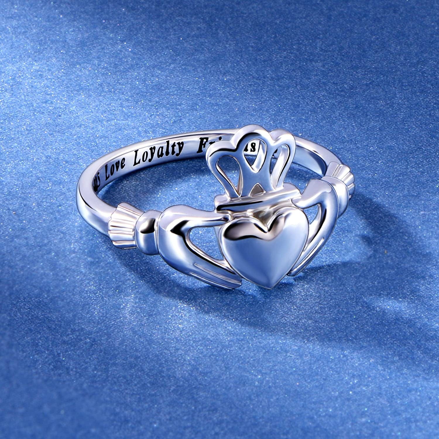 S925 Sterling Silver Love Loyalty Friendship Irish Ladies' Claddagh Ring for Women