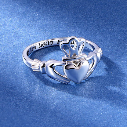 S925 Sterling Silver Love Loyalty Friendship Irish Ladies' Claddagh Ring for Women