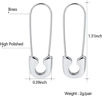 Safety Pin Earrings for Women 14K Gold Silver Pin Earrings Jewelry for Girls