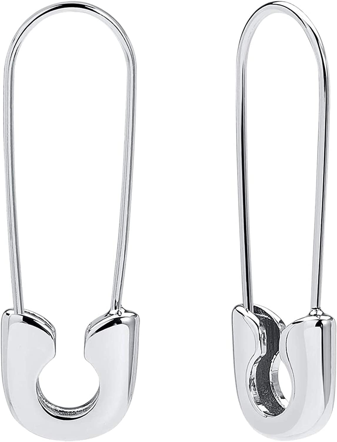 Safety Pin Earrings for Women 14K Gold Silver Pin Earrings Jewelry for Girls 04 Silver-Classic