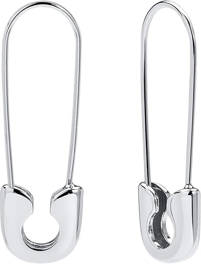 Safety Pin Earrings for Women 14K Gold Silver Pin Earrings Jewelry for Girls 04 Silver-Classic