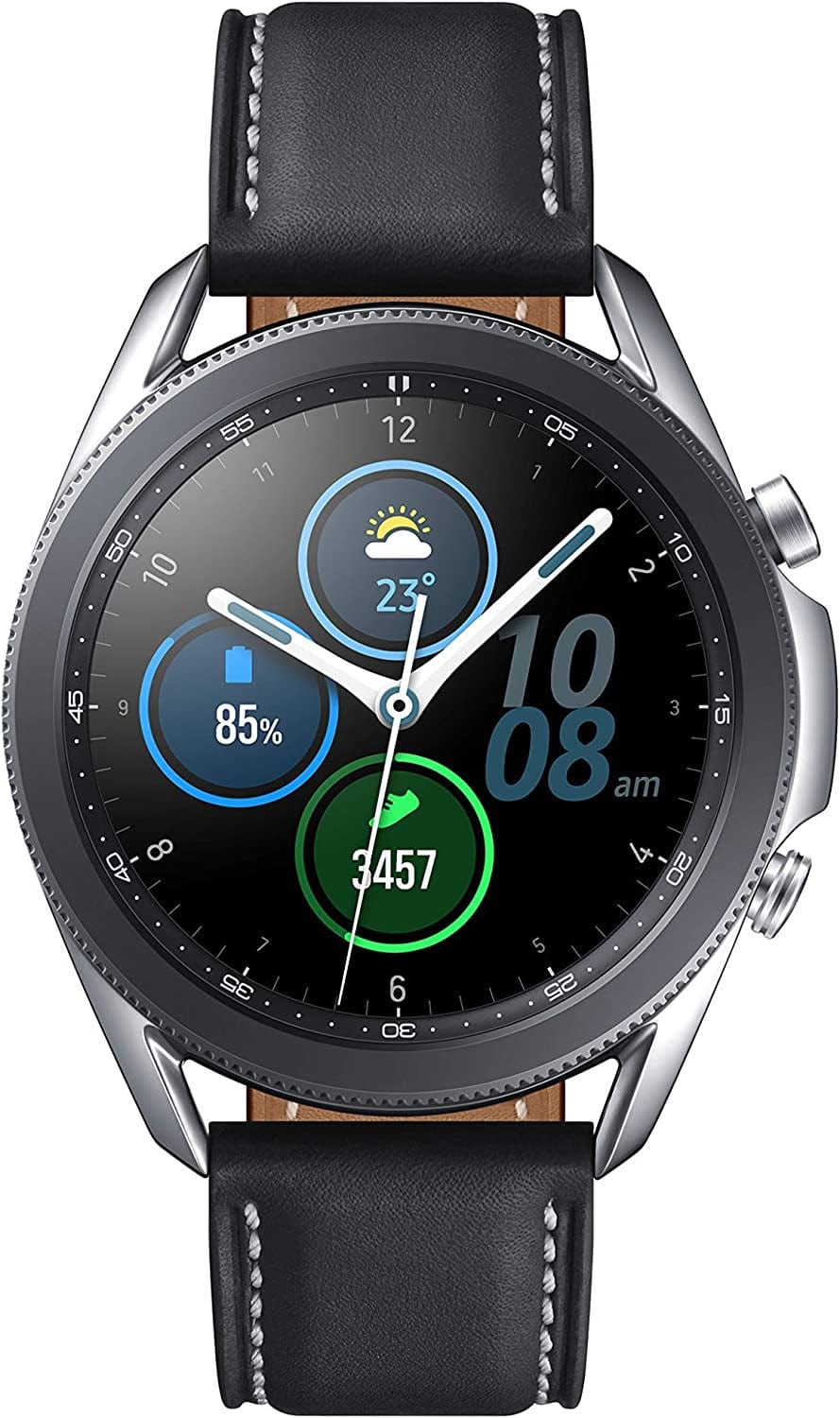 SAMSUNG Galaxy Smart Watch 3 (45Mm, Mystic Black) (Renewed) Silver
