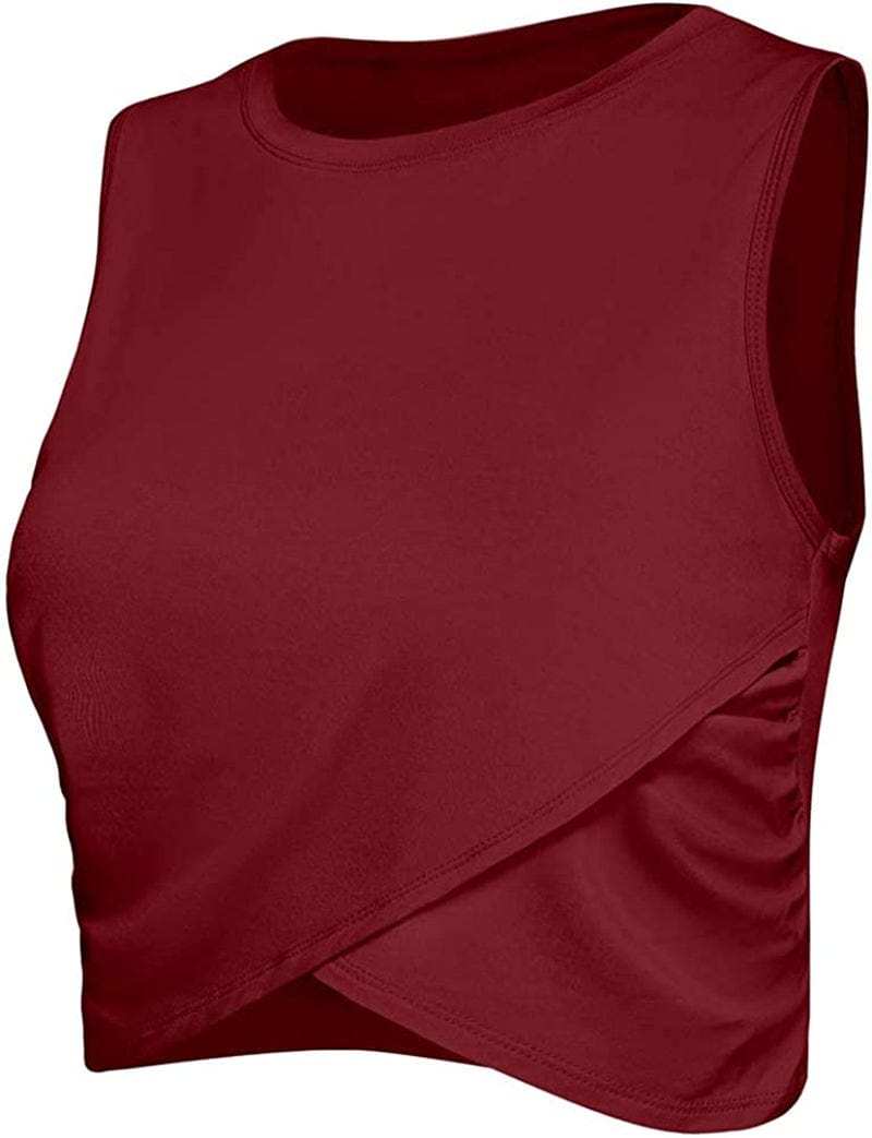 Sanutch Dance Tops Fitted Workout Crop Tops Yoga Tank Tops Athletic Sports Shirts for Women