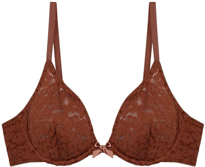 Savage X Women'S Reg Unlined Leopard Lace Bra Brown Sugar Nude / 36B