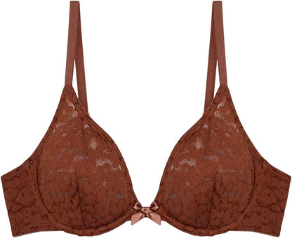 Savage X Women'S Reg Unlined Leopard Lace Bra Brown Sugar Nude / 34C