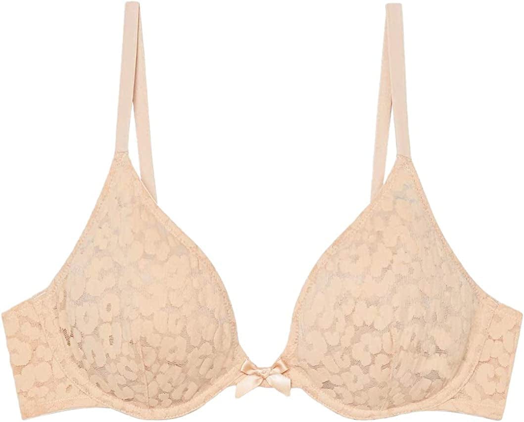 Savage X Women'S Reg Unlined Leopard Lace Bra Honey Nude / 34C
