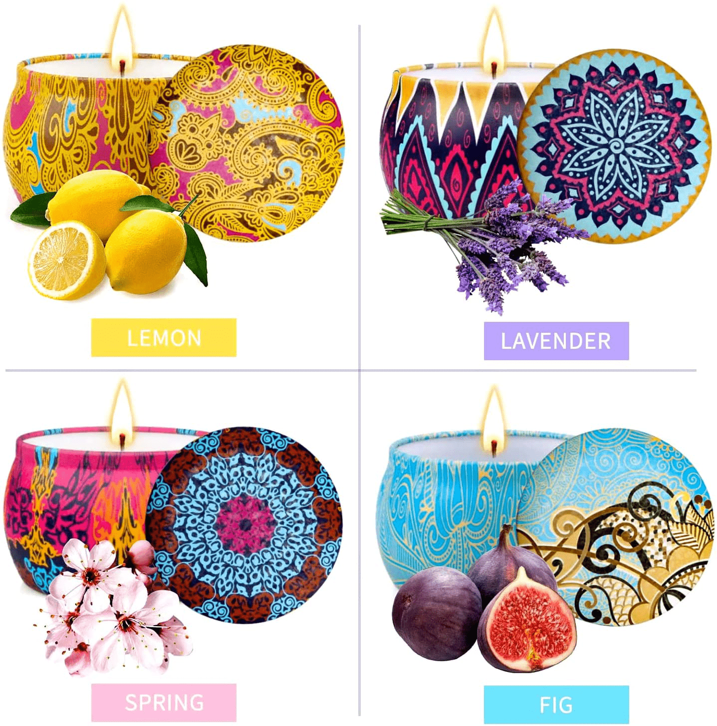 Scented Candles Gifts Set for Women, Aromatherapy Candles for Home Scented, Upgraded Large Tin of Soy Candle Lavender Candle Birthday Gifts for Women Mom Bath Spa Meditation Christmas Gifts Candles Arts & Entertainment > Party & Celebration > Gift Giving LGJDF   