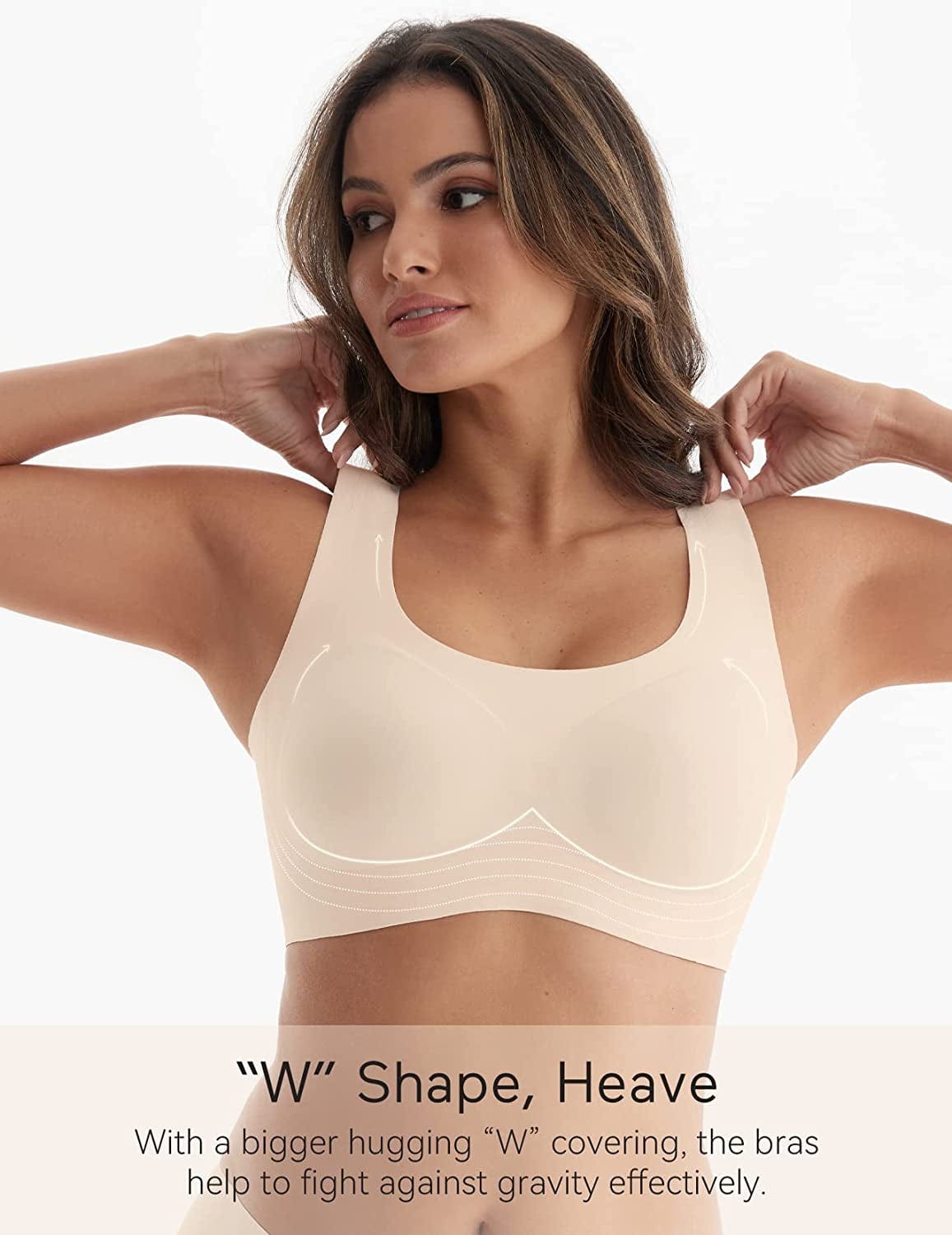 Seamless Bra for Women Ultra Comfort Wireless Support Bra Sleep Daily Invisible Bralette with Removable Pad