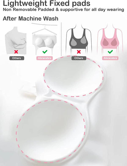 Seamless Bra,Wireless Comfort Support Everyday Bra,Smoothing Invisible Bralette for Women,Fixed Pad,Softest Bra