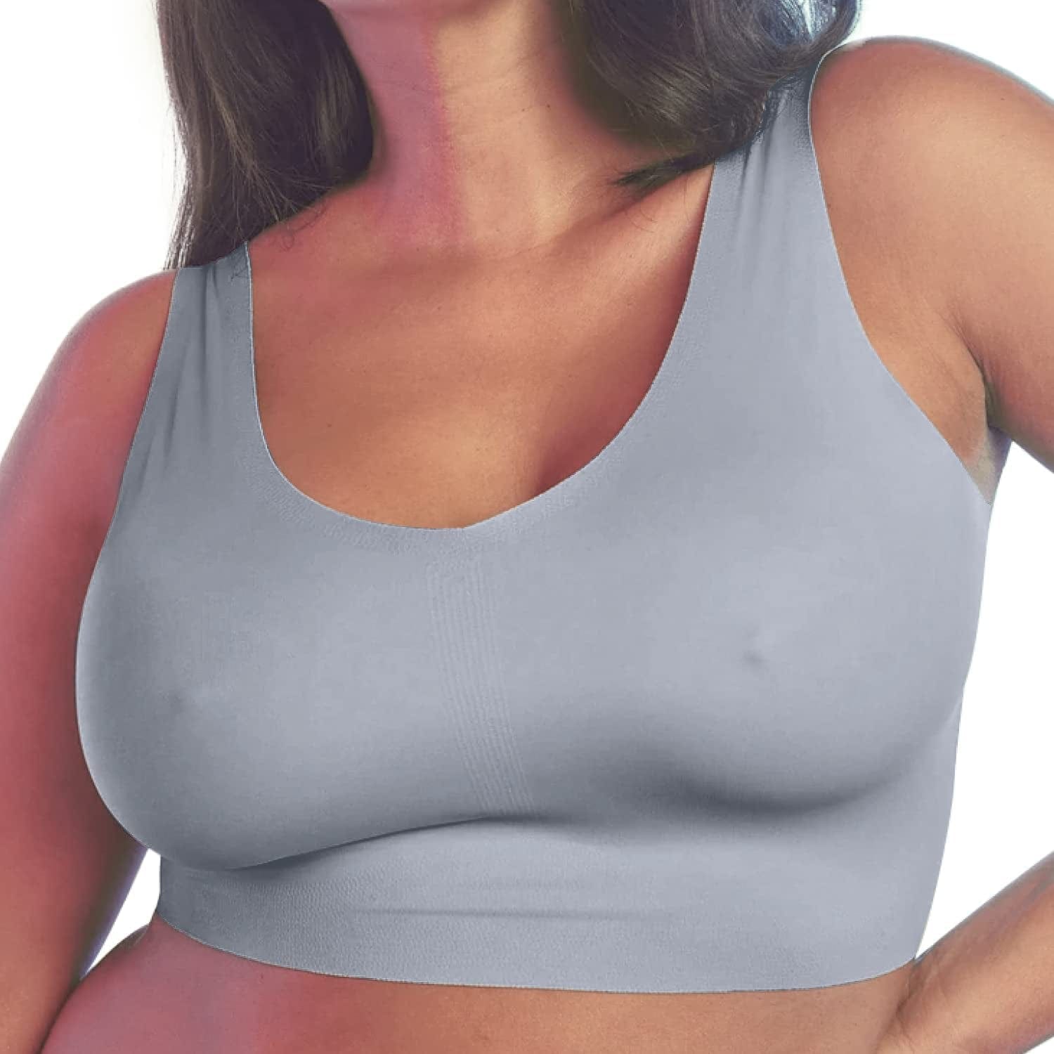 Seamless Bralette - Bralettes for Women, Wireless Bra, Invisible Bra, Sexy Bra - Regular & plus Size Bras for Women Grey / Misses / X-Small
