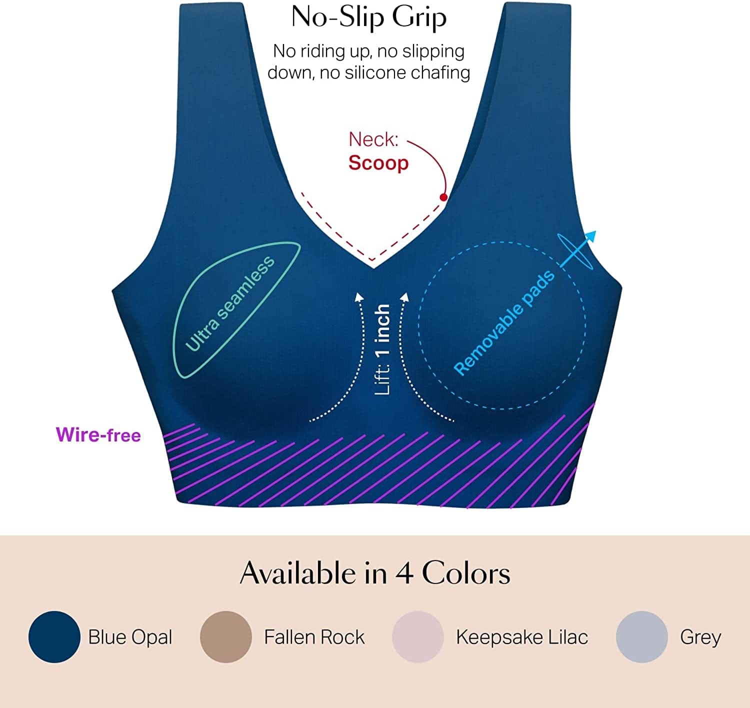 Seamless Bralette - Bralettes for Women, Wireless Bra, Invisible Bra, Sexy Bra - Regular & plus Size Bras for Women