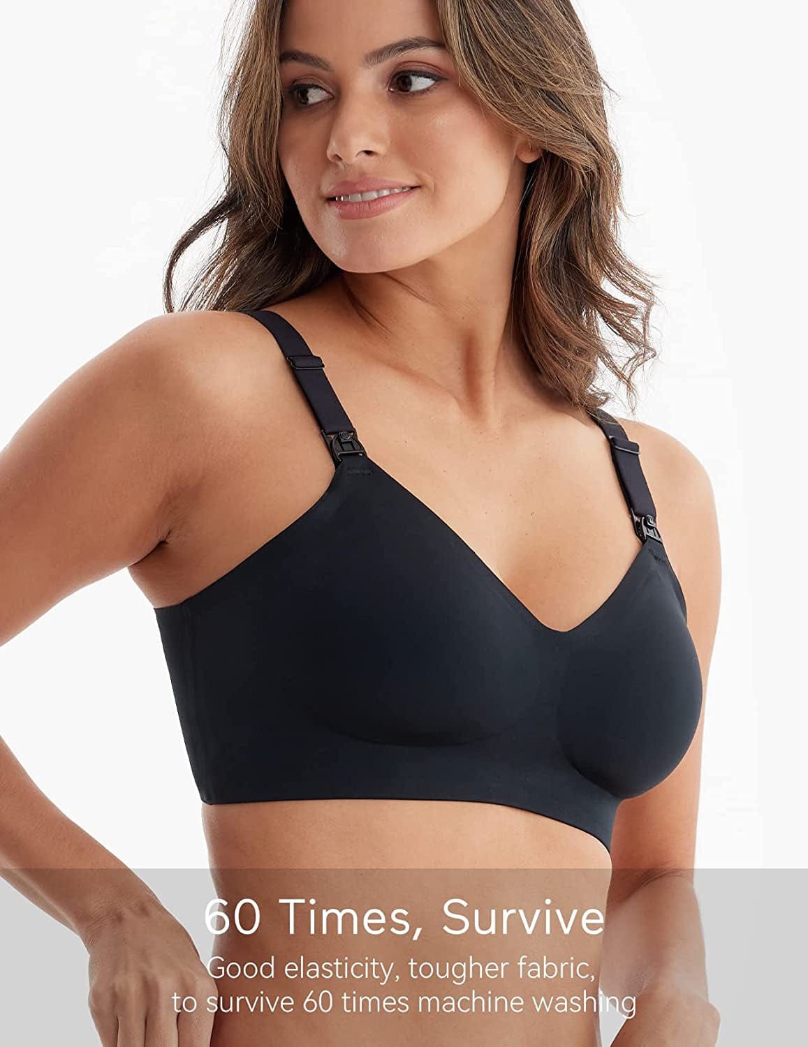 Seamless Nursing Bra for Women 2 Pack Comfort Smooth Breastfeeding Maternity Bralette Wireless Pregnancy Bra