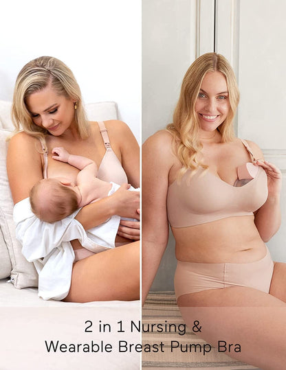Seamless Nursing Bra for Women 2 Pack Comfort Smooth Breastfeeding Maternity Bralette Wireless Pregnancy Bra