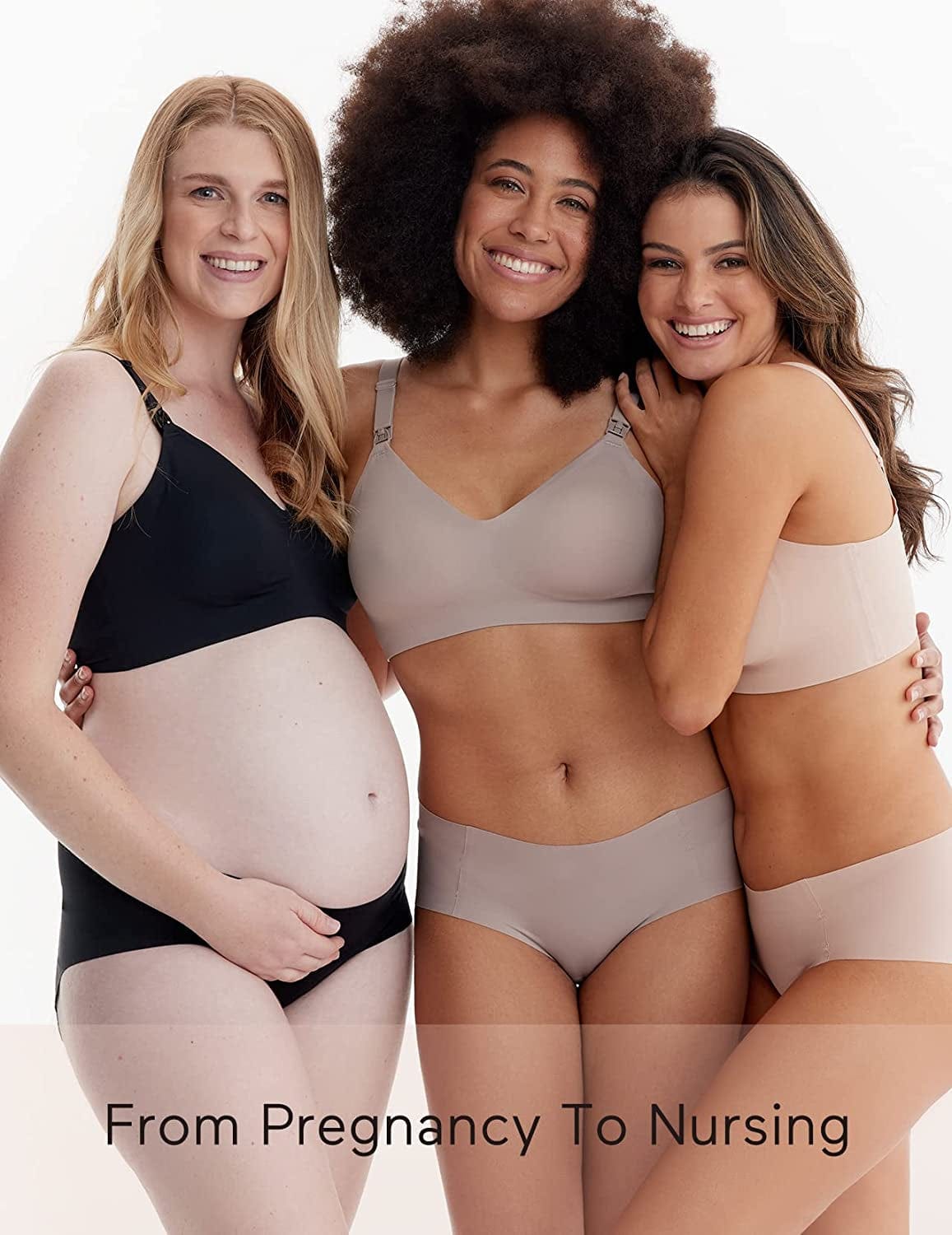 Seamless Nursing Bra for Women 2 Pack Comfort Smooth Breastfeeding Maternity Bralette Wireless Pregnancy Bra