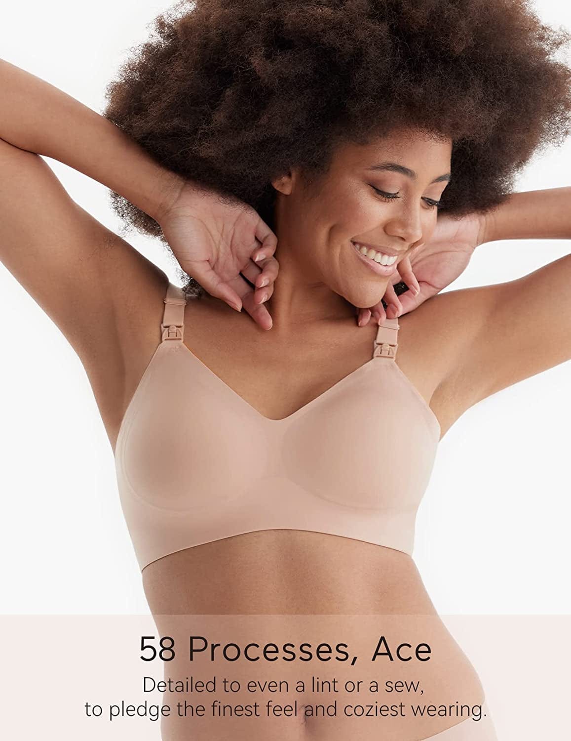 Seamless Nursing Bra for Women 2 Pack Comfort Smooth Breastfeeding Maternity Bralette Wireless Pregnancy Bra