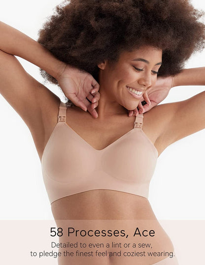 Seamless Nursing Bra for Women 2 Pack Comfort Smooth Breastfeeding Maternity Bralette Wireless Pregnancy Bra