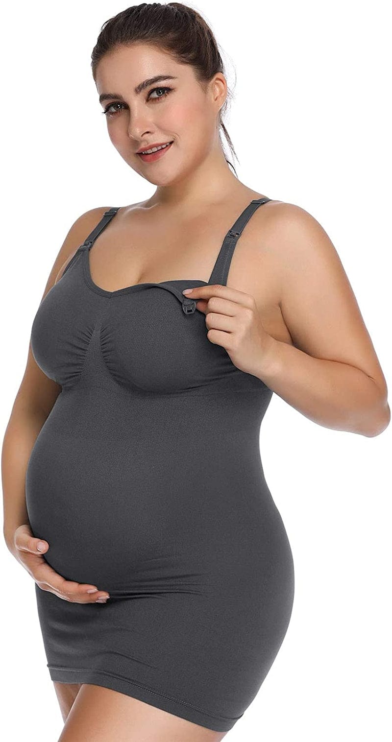 Seamless Nursing Tank Tops for Breastfeeding Padded Sleep Maternity Cami Bras
