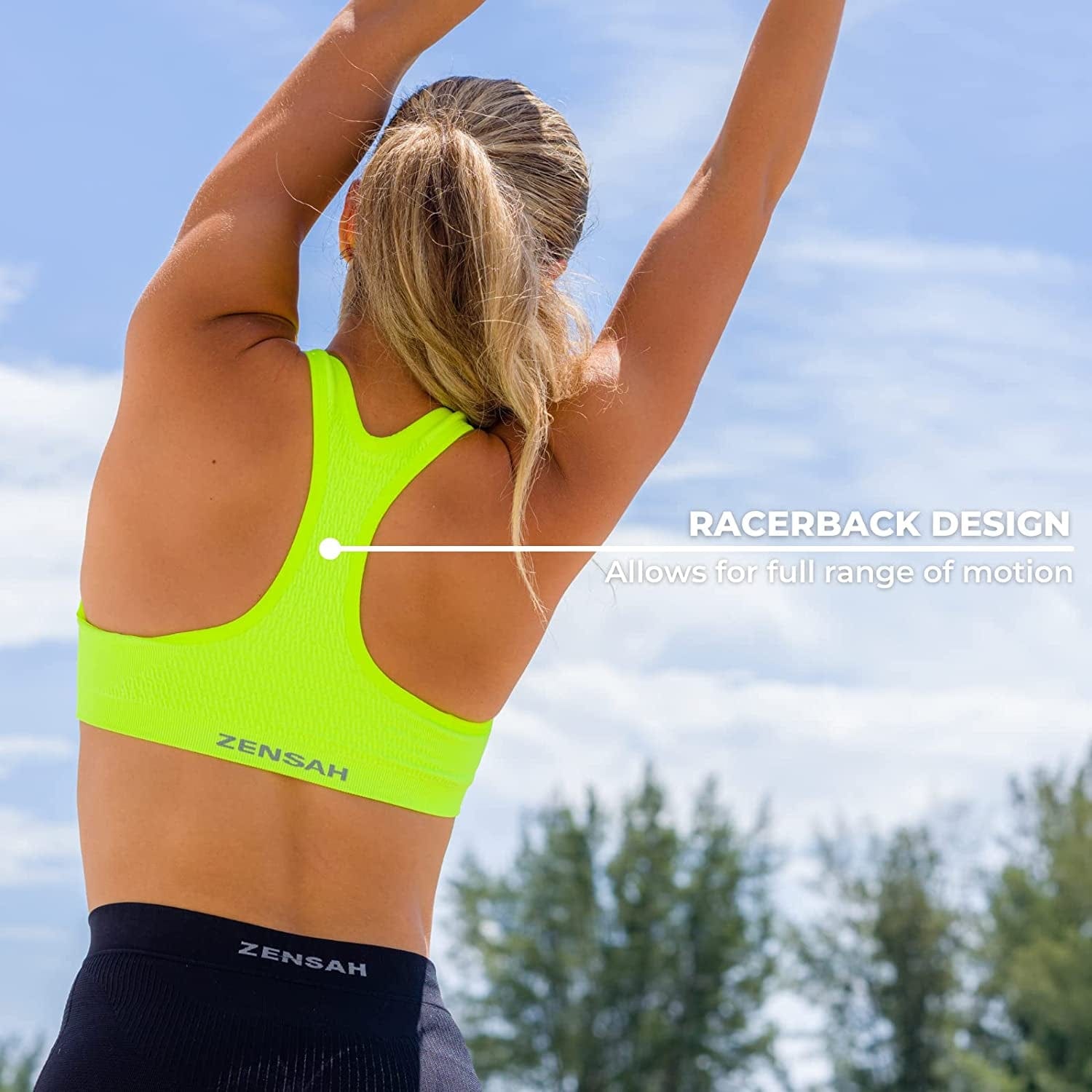 Seamless Sports Bra for Women - Racerback, Impact, Running Support Bras