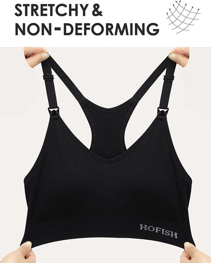 Seamless Support Nursing Bra Medium Impact Maternity Nursing Sports Bras Breastfeeding Bra for Pregnancy Postpartum
