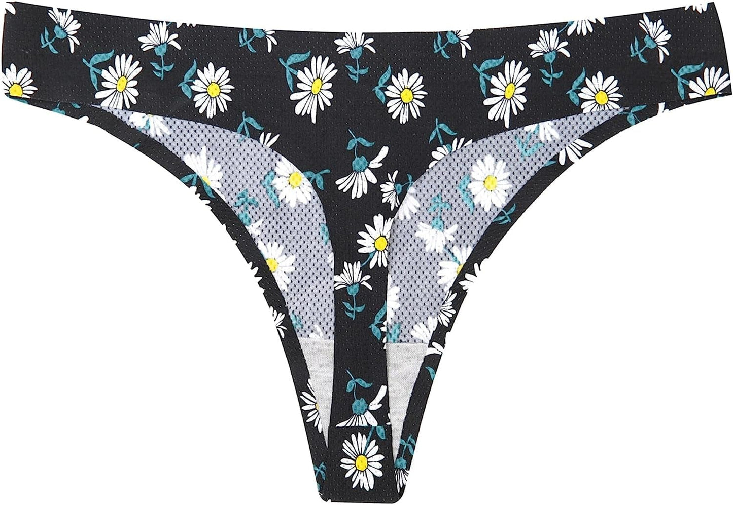Seamless Thongs for Women, Ladies No Show Thong Underwear for Women Comfy Breathable Microfiber Thong Panties XS-L