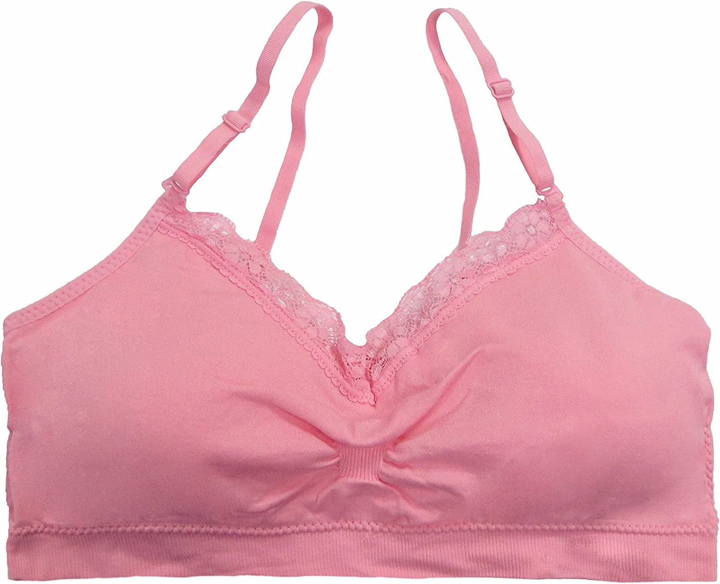 Seamless V-Neck with Lace Bra, Full Size, Peony